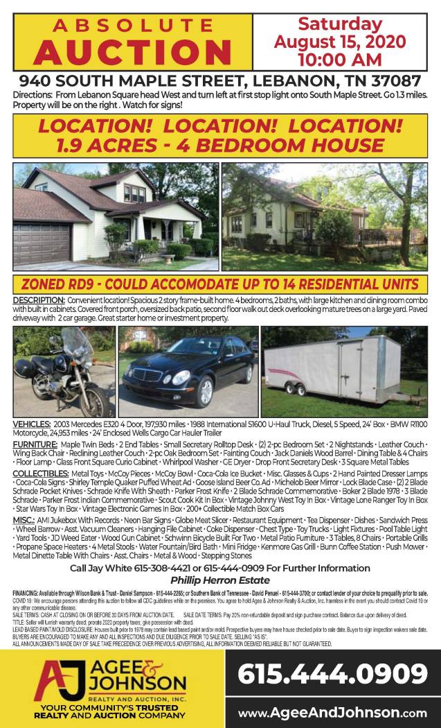 940 S Maple St Absolute Auction