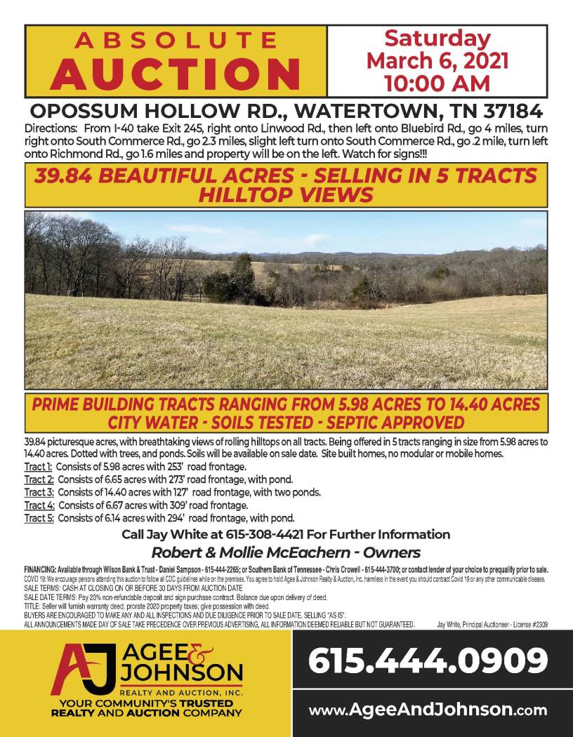 Opossum Hollow Rd Absolute Auction