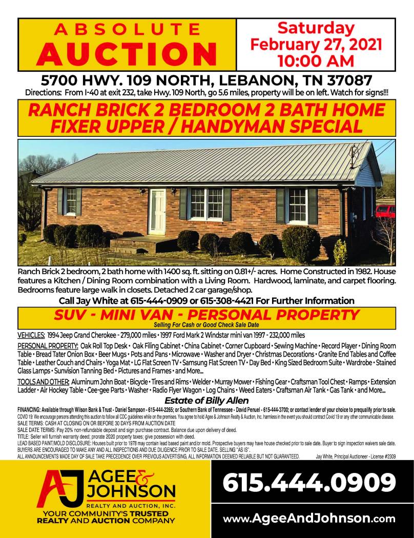 5700 Highway 109 Absolute Auction