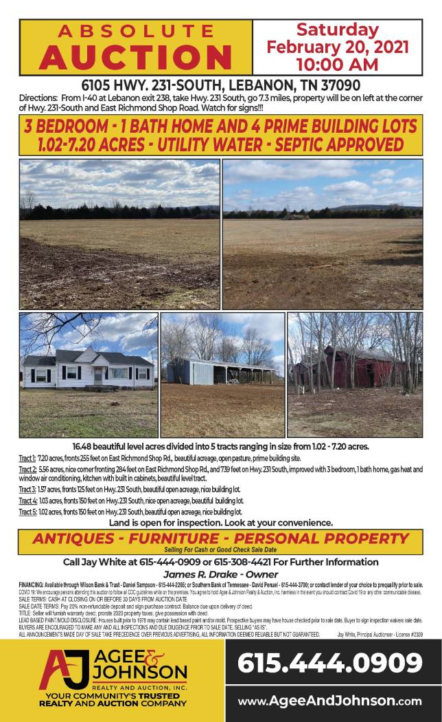 6105 Hwy 231 South Absolute Auction