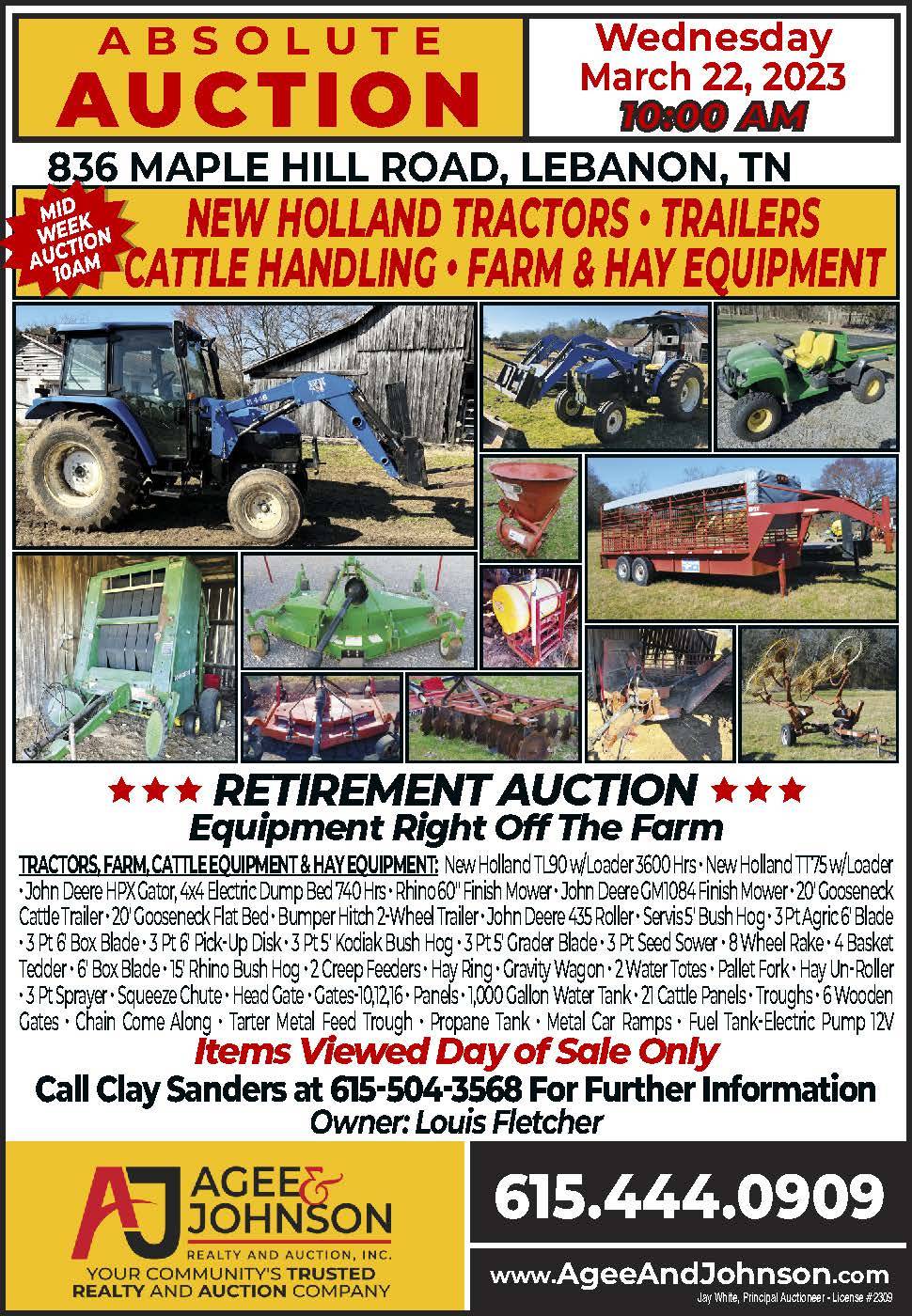 Fletcher Farm Equipment Auction