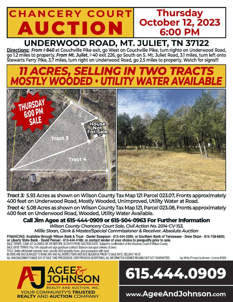 Underwood Rd • Mt Julliet TN