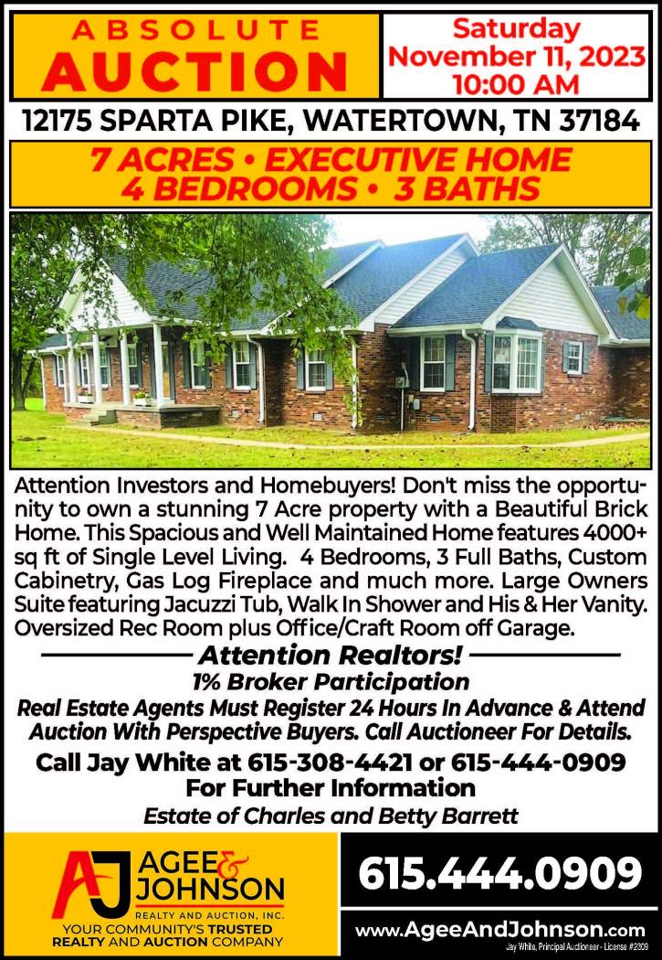 12175 Sparta Pike • Watertown